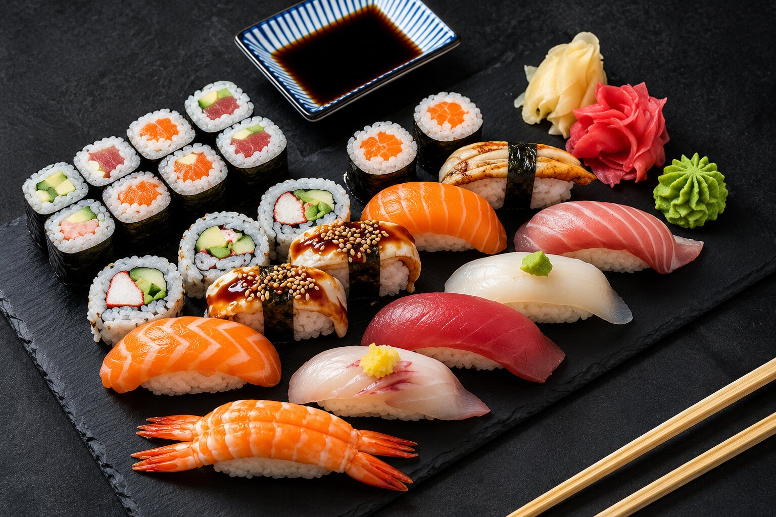 Sushis nigiri au saumon frais